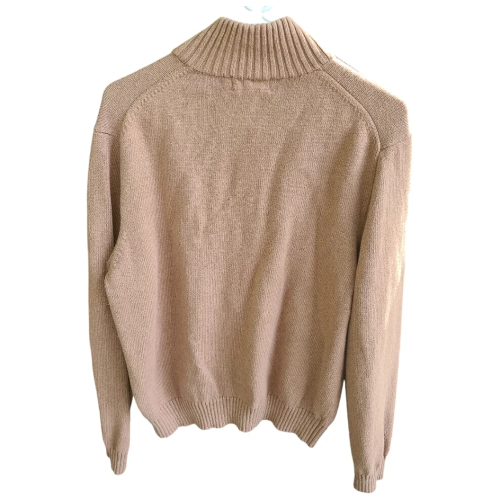 Polo Ralph Lauren tan grandpa sweater qtr zip‎ size X large EUC